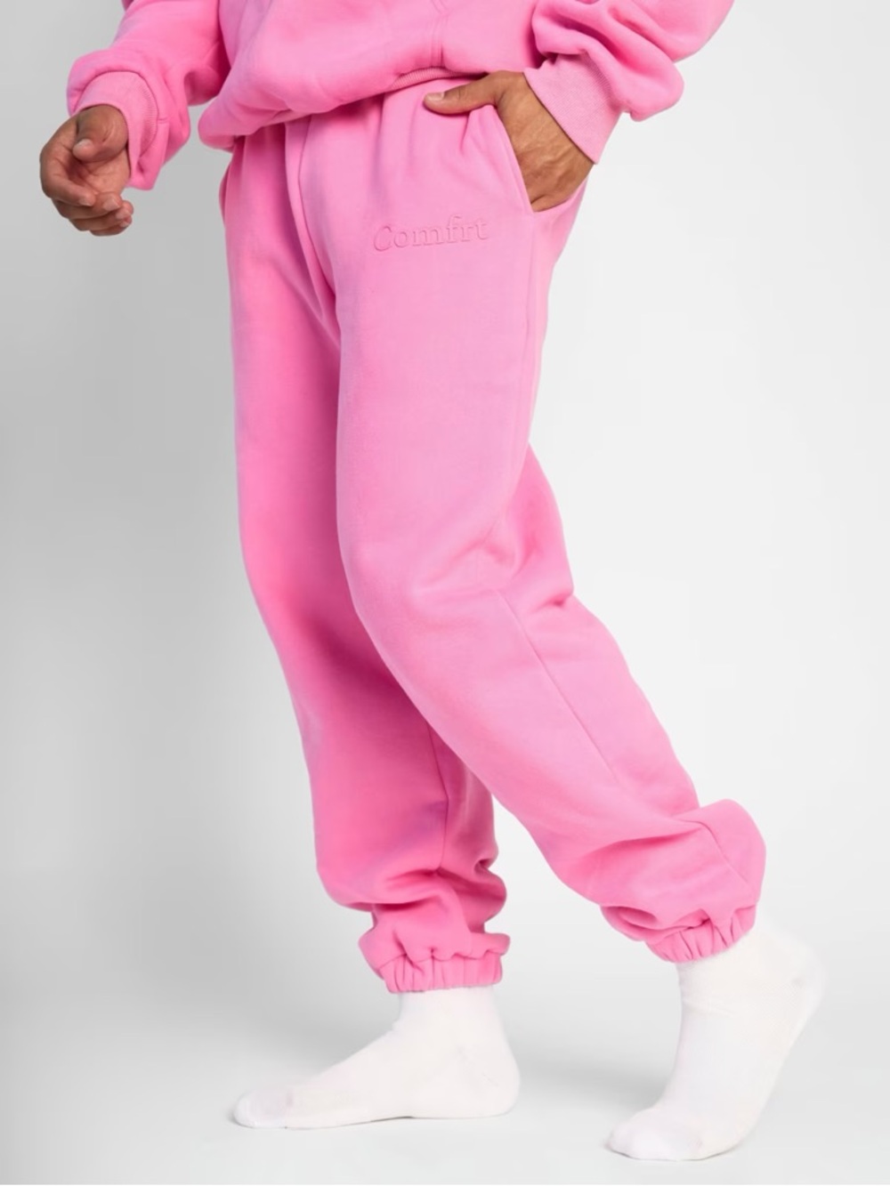 Comfrt Pink Fleece Joggers - Women's Track Pants